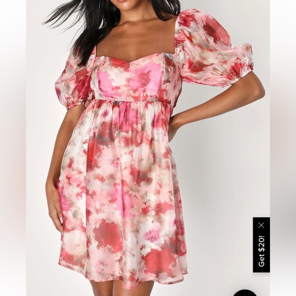 Lulus gorgeous floral babydoll dress in size medium - Picture 2 of 5